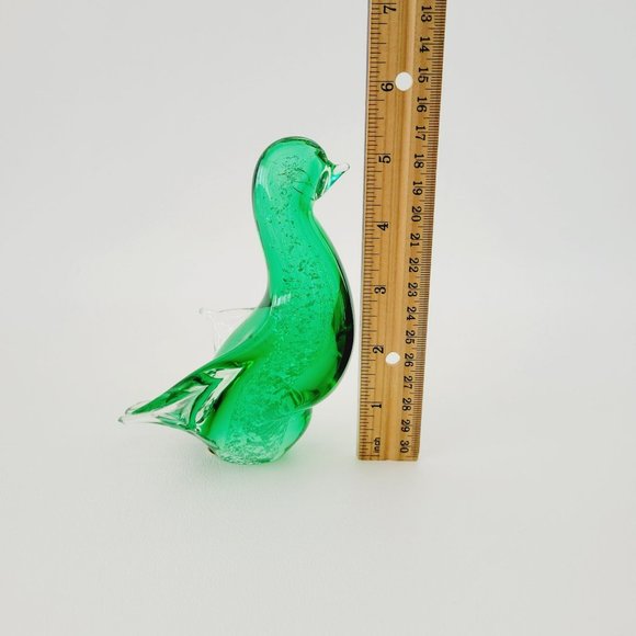 Venetian Glass Penguin Green Figurine Paperweight Made in Italy Animal Decor - Picture 9 of 11